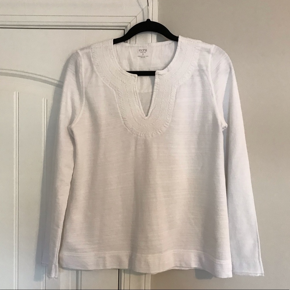ecru brand white summer long sleeved top
